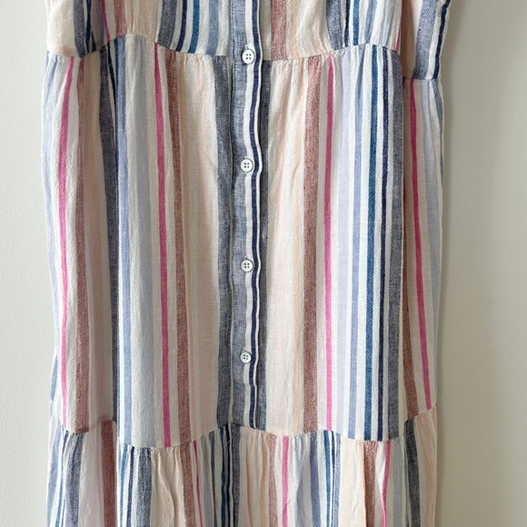 Spendid Arco Iris Striped Linen Blend Maxi Dress - Picture 3 of 16